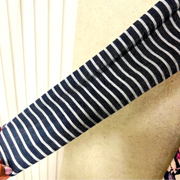 ALTAR'D STATE MEDIUM WOMENS OVERSIZED‎ COLORFUL STRIPPED FLOWERY STRETCH BLOUSE - Picture 6 of 7